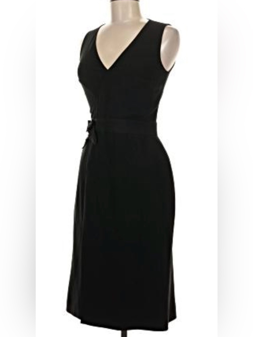 Moschino Black Bow Sleeveless V-Neck Sheath Dress Work or Cocktail 6